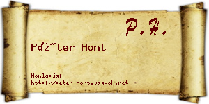 Péter Hont névjegykártya